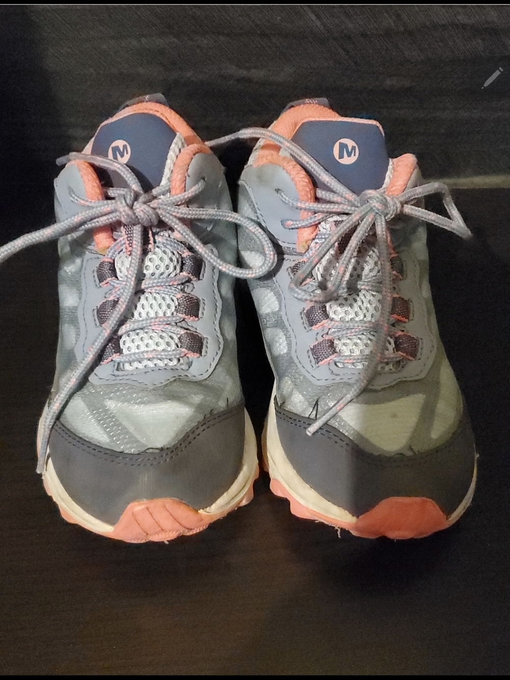 Children's Gray and Coral Athletic Sneakers - Brand